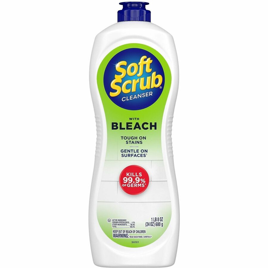 Soft Scrub Bleach Cleanser - For Multipurpose, Multi Surface - 24 fl oz (0.8 quart) - Fresh Scent - Recommended For: Soap Scum Remover, Limescale Remover, Dirt Remover, Calcium Deposit Remover, Grime Remover, Germs Remover - Scratch Resistant, Disinfec...
