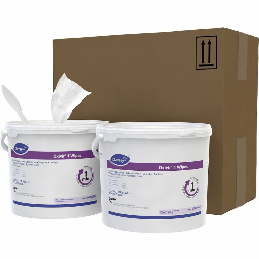 Diversey Oxivir 1 Wipes - For Multi Surface - Ready-To-Use - Wipe - 91.71 oz (5.73 lb) - 2.1 pH - Characteristic Scent - Disinfectant, Virucidal, Bactericide, Tuberculocide, Fungicide, VOC-free, Fragrance-free, NPE-free, Phosphate-free, Phenol-free, Fa...