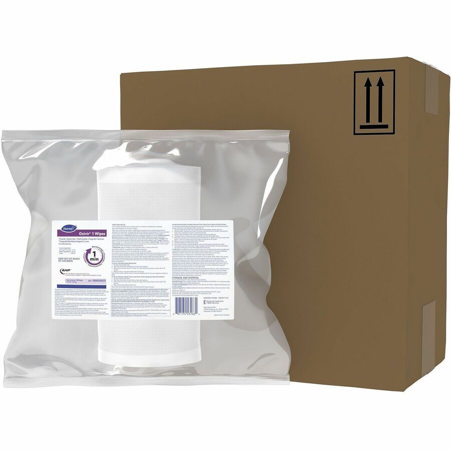 Diversey Oxivir 1 Wipes - For Multi Surface - Ready-To-Use - Wipe - 98.77 oz (6.17 lb) - 2.1 pH - Characteristic Scent - Disinfectant, Virucidal, Bactericide, Tuberculocide, Fungicide, VOC-free, Fragrance-free, NPE-free, Phosphate-free, Phenol-free, Fa...