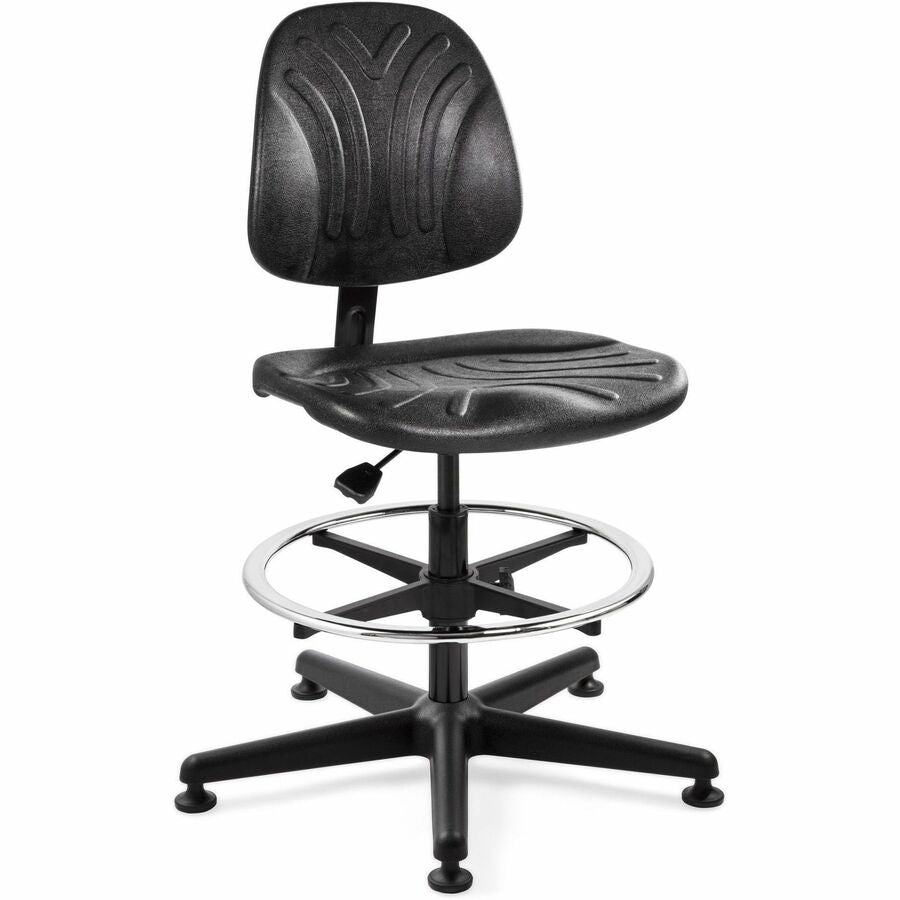 BEVCO Dura Series Heavy-Duty Chair - Polyurethane Seat Material - High Back - 5-star Base - Black - 1 Each