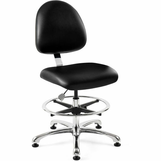 BEVCO Integra Series Chair - Black Seat Color - Vinyl Seat Material - Black Back Color - Vinyl Back Material - Medium Back - 5-star Base - 1 Each