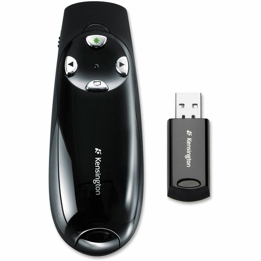 Kensington 72353 Wireless Pro Green Laser Pointer - Laser - Wireless - 150 ft - Radio Frequency - 2.40 GHz - Black - 4 Button(s) - 2 x AAA Battery Supported - 1 Each