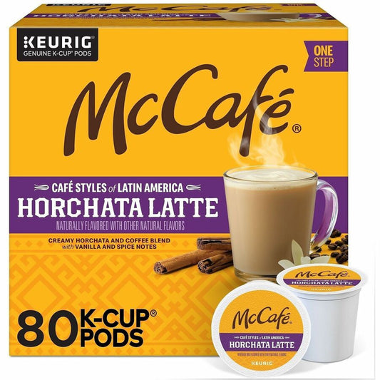 McCaf&eacute, &reg, K-Cup Horchata Latte - Compatible with Keurig Brewer - Medium - Per Box - 24 K-Cup - K-Cup - Horchata Latte - Kosher - 4 / Carton