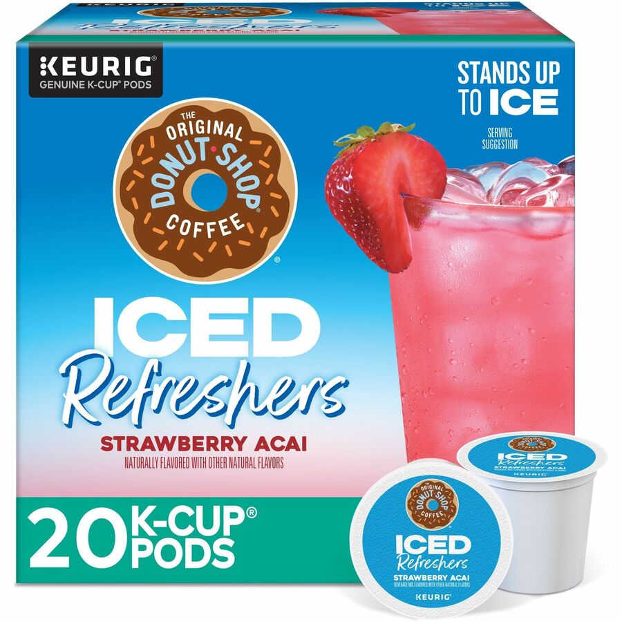 The Original Donut Shop&reg, Iced Refreshers - Strawberry Acai - 20/Box - 4 / Carton