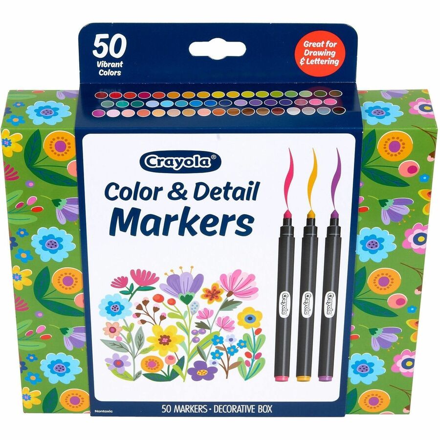 Crayola Color & Detail Marker Set - Multi Ink - 50 / Pack