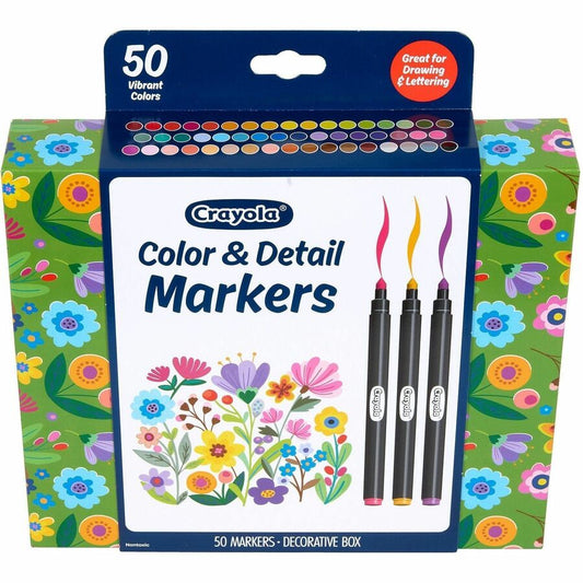 Crayola Color & Detail Marker Set - Multi Ink - 50 / Pack