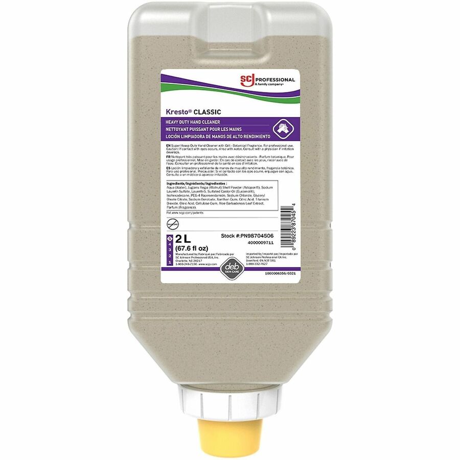 Kresto Super Heavy-Duty Hand Cleaner - 2.11 quart - Grease Remover, Oil Remover, Carbon Remover, Lubricant Remover, Resin Remover - Hand, Skin - Beige - Heavy Duty - 6 / Carton