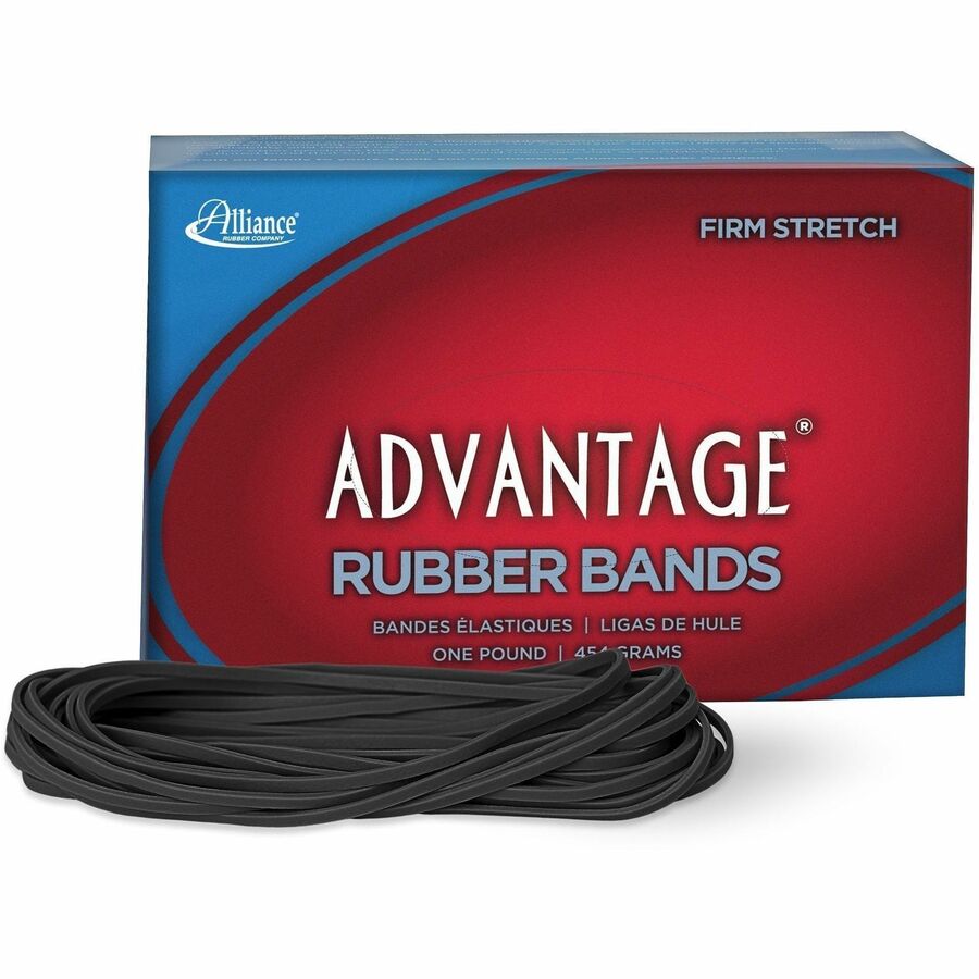 Alliance Rubber Advantage Classic Black - Size: #117B - 7" Length x 0.1" Width - Stretchable, Reusable, Durable, Elastic, Strong - Rubber - Classic Black - 1 Box