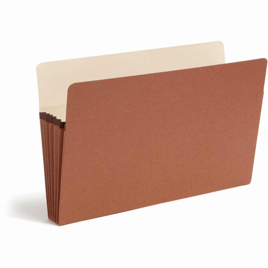 Smead Straight Tab Cut Legal File Pocket - 8 1/2" x 14" - Top Tab Location - 12.5 pt. - Redrope - Tear Resistant, Rounded Corner, Reinforced Gusset - 30% Recycled - 10 / Box