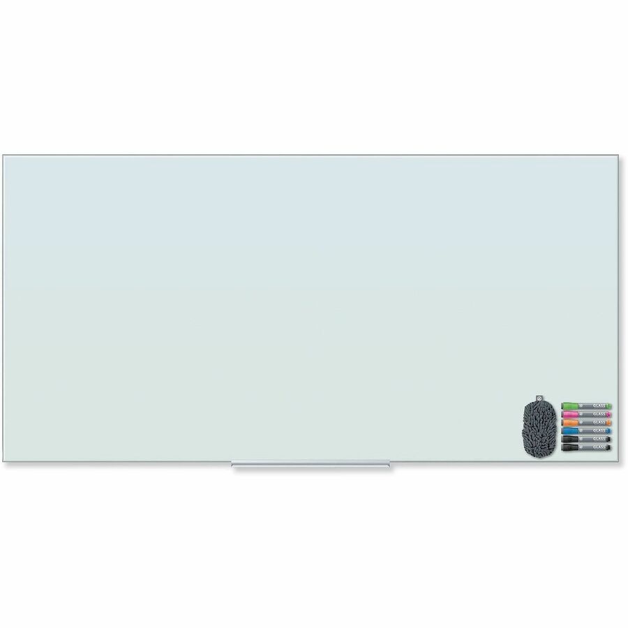 U Brands Magnetic Floating Frosted-Glass Dry-Erase Board - 72" (6 ft) Width x 36" (3 ft) Height - White Glass, Tempered Glass Surface - Horizontal/Vertical - Frameless, Stain Resistant, Ghost Resistant - 1 Each