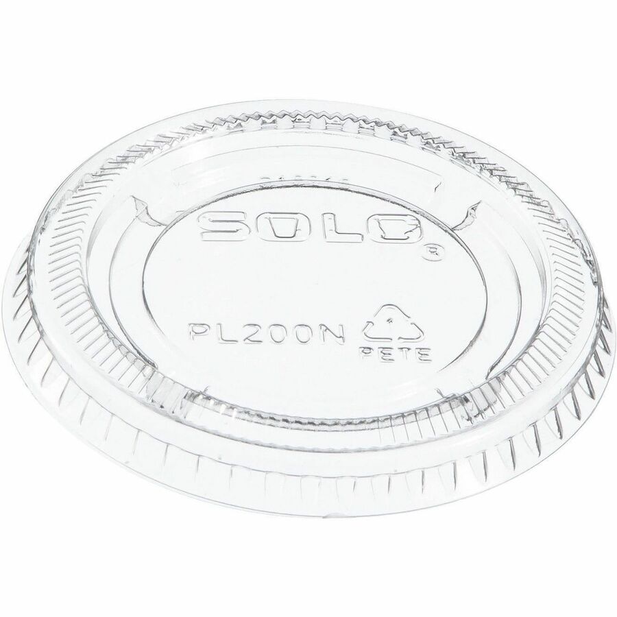 Solo 2 oz (59.1 mL) Clear Lid - 2.6" Diameter - Polyethylene Terephthalate (PET) - Clear - 1 Carton