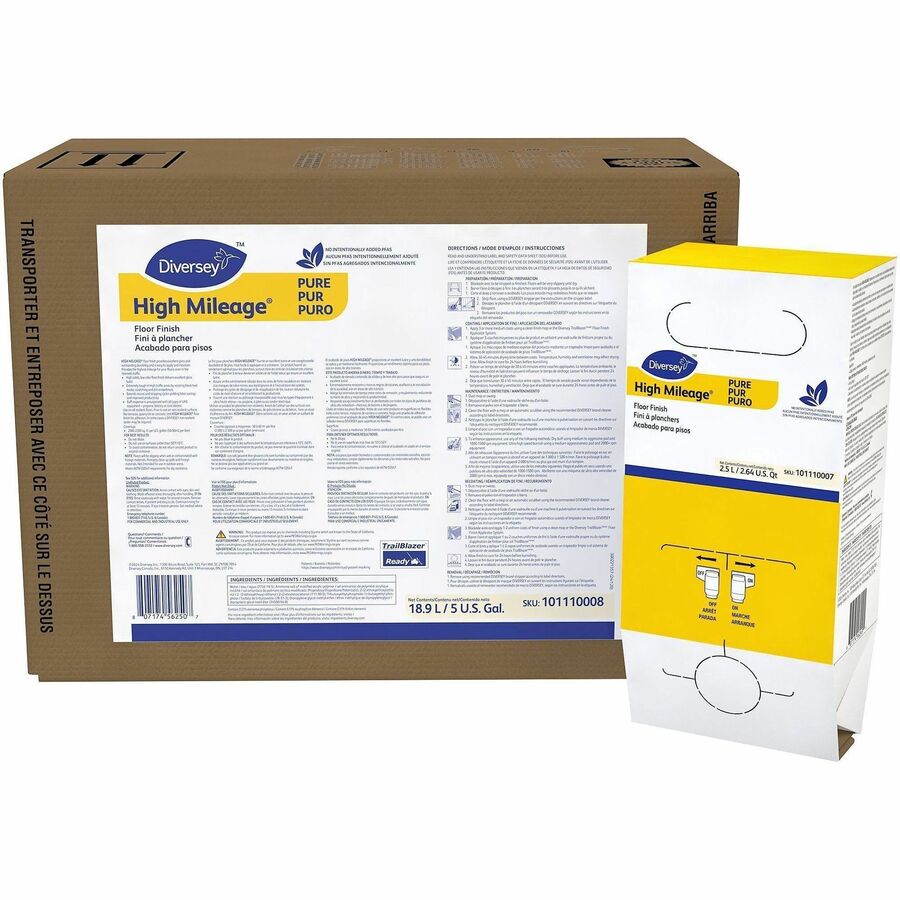 Diversey Care High-Mileage Floor Finish - For Floor - Ready-To-Use - 84.5 fl oz (2.6 quart) - Non-yellowing, Durable, Low Odor - White - 6 / Carton