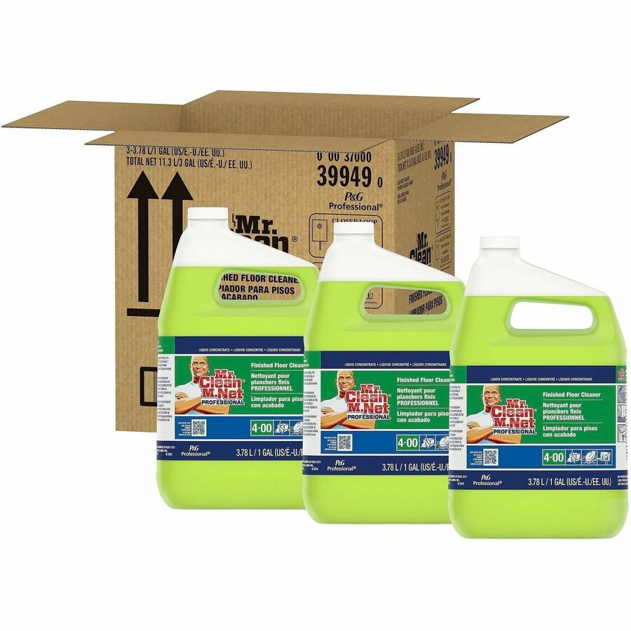 Mr. Clean Pro. All-Purpose Floor Cleaner - For Multi Surface, Multipurpose - Concentrate - 128 fl oz (4 quart) - Fresh Lemon Scent - Recommended For: Grease Remover, Dirt Remover, Soil Remover, Grime Remover - Rinse-free, Benzene-free, BPA-free, Alkylp...