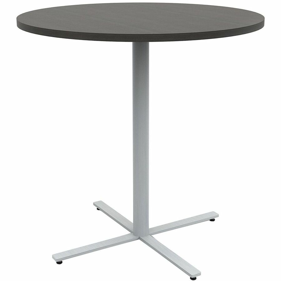 Safco Jurni Bistro Table with Round Top - Round Top - Textured, Powder Coated Base - Modern Style - 42" Table Top Diameter - 42" Height - Cafeteria - Assembly Required - Asian Night - Laminate Top Material - 1 Each