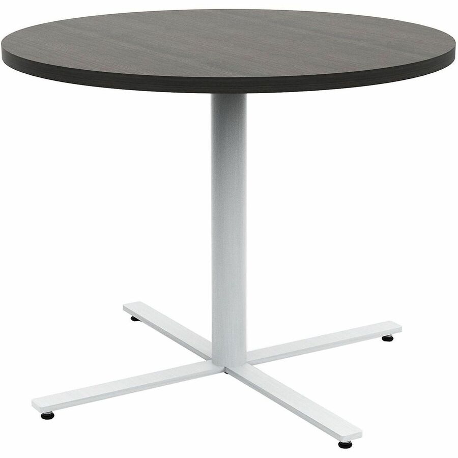 Safco Jurni Cafe Table with Round Top - Round Top - Textured, Powder Coated Base - 36" Table Top Diameter - 29" Height - Cafeteria, Breakroom - Assembly Required - Asian Night - Laminate Top Material - 1 Each