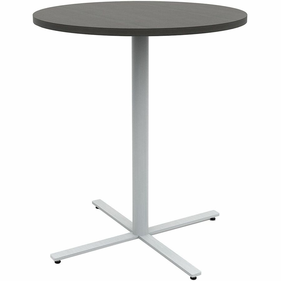Safco Jurni Bistro Table with Round Top - Round Top - Textured, Powder Coated Base - Modern Style - 36" Table Top Diameter - 42" Height - Cafeteria - Assembly Required - Asian Night - Laminate Top Material - 1 Each