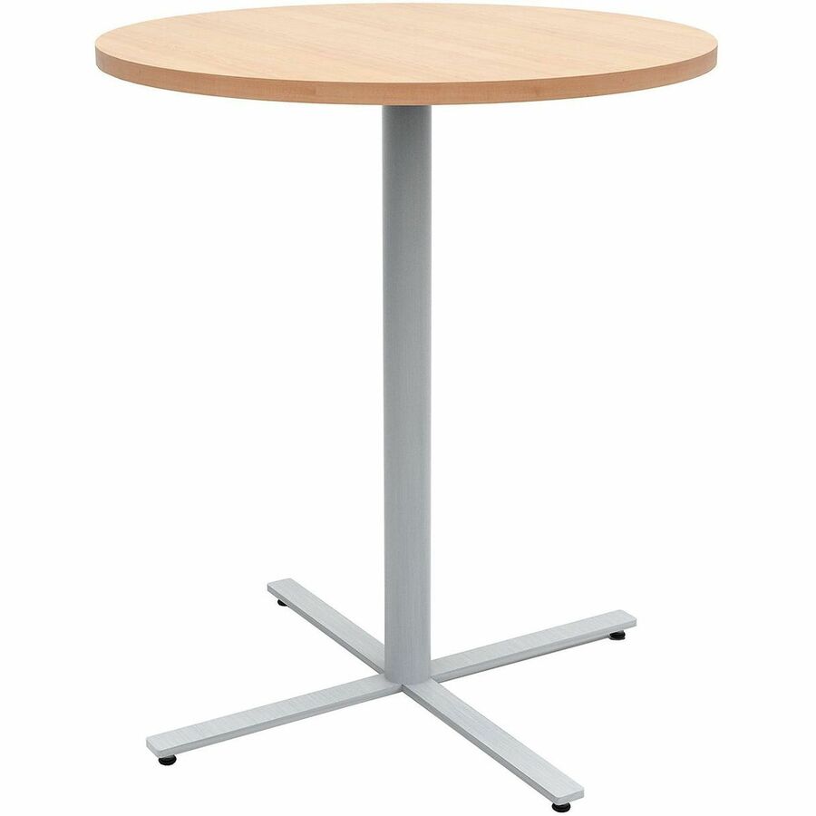 Safco Jurni Bistro Table with Round Top - Round Top - Textured, Powder Coated Base - Modern Style - 36" Table Top Diameter - 42" Height - Cafeteria - Assembly Required - Fusion Maple - Laminate Top Material - 1 Each