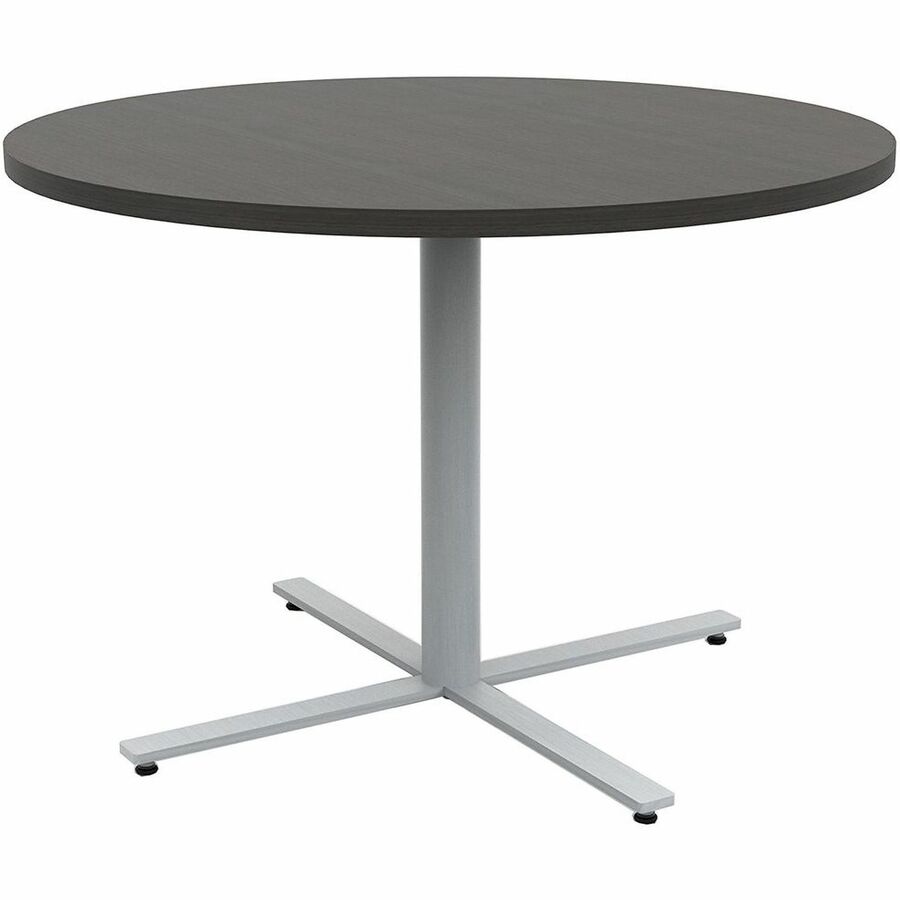 Safco Jurni Cafe Table with Round Top - Round Top - Textured, Powder Coated Base - 42" Table Top Diameter - 29" Height - Cafeteria, Breakroom - Assembly Required - Asian Night - Laminate Top Material - 1 Each