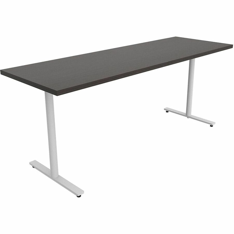 Safco Jurni Multi-Purpose Table with T-Leg & Glides - Laminated Top - Powder Coated T-shaped, Textured Base - 72" Table Top Width x 24" Table Top Depth x 1.10" Table Top Thickness - 29" Height - Multipurpose - Assembly Required - Asian Night - Laminate...