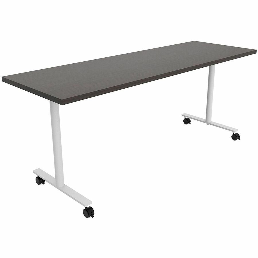 Safco Jurni Multi-Purpose Table with T-Leg & Casters - Laminated Top - Powder Coated T-shaped Base - 72" Table Top Width x 24" Table Top Depth x 1.10" Table Top Thickness - 29" Height - Multipurpose - Assembly Required - Asian Night - Laminate Top Mate...