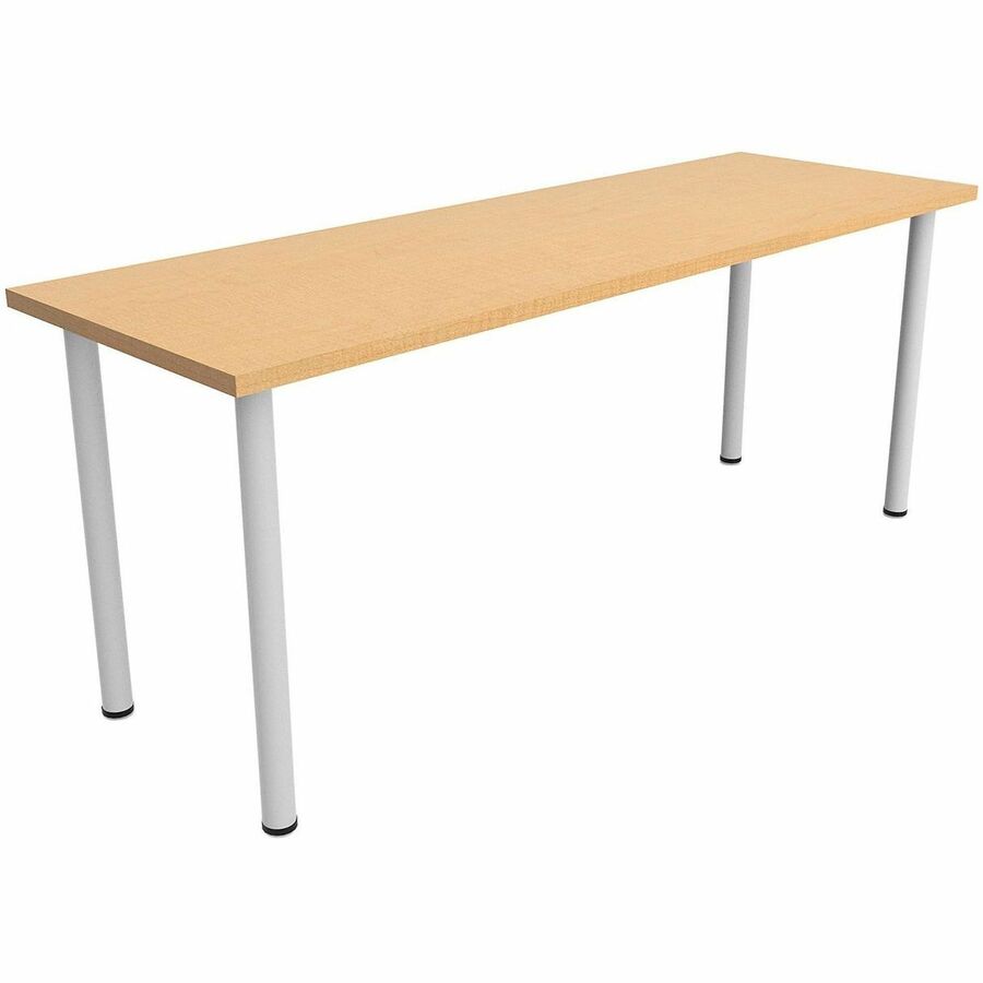 Safco Jurni Multi-Purpose Table with Post Leg & Glides - Laminated Top - Powder Coated Post Leg Base - 72" Table Top Width x 24" Table Top Depth x 1.10" Table Top Thickness - 29" Height - Multipurpose - Assembly Required - Fusion Maple - Laminate Top M...