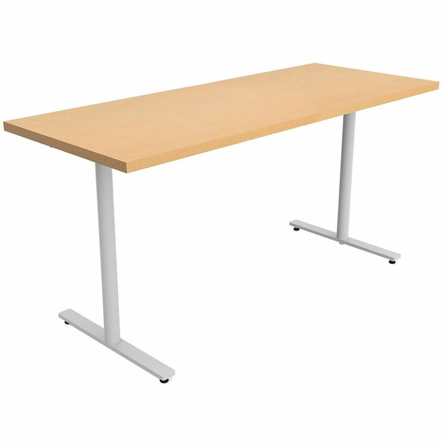 Safco Jurni Multi-Purpose Table with T-Leg & Glides - Laminated Top - Textured T-shaped, Powder Coated Base - 72" Table Top Width x 24" Table Top Depth x 1.10" Table Top Thickness - 29" Height - Multipurpose - Assembly Required - Fusion Maple - Laminat...