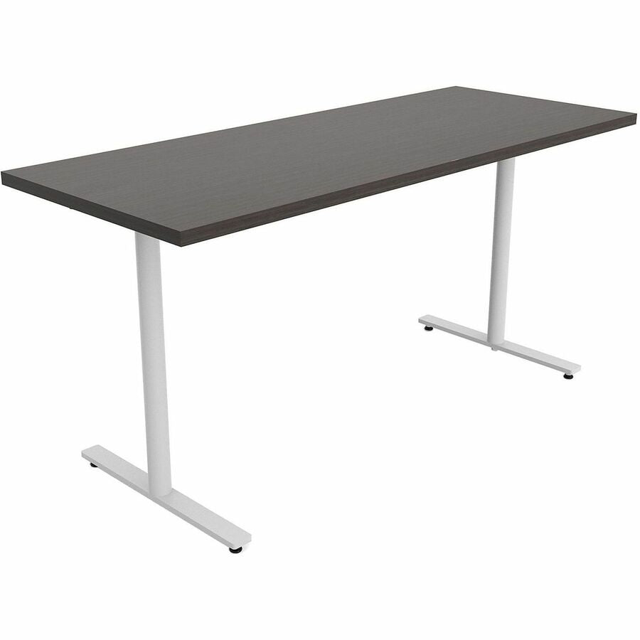 Safco Jurni Multi-Purp. Table w/T-Leg & Glides - Textured T-shaped, Powder Coated Base - Modern Style x 60" Table Top Width x 24" Table Top Depth x 1.10" Table Top Thickness - 29" Height - Multipurpose - Assembly Required - Asian Night - Laminate Top M...