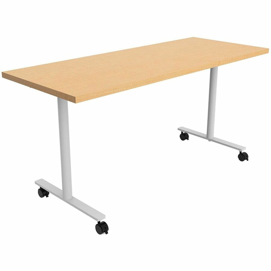Safco Jurni Multi-Purp. Table w/T-Leg & Casters - Textured T-shaped, Powder Coated Base - 60" Table Top Width x 24" Table Top Depth x 1.10" Table Top Thickness - 29" Height - Multipurpose - Assembly Required - Fusion Maple - Laminate Top Material - 1 Each