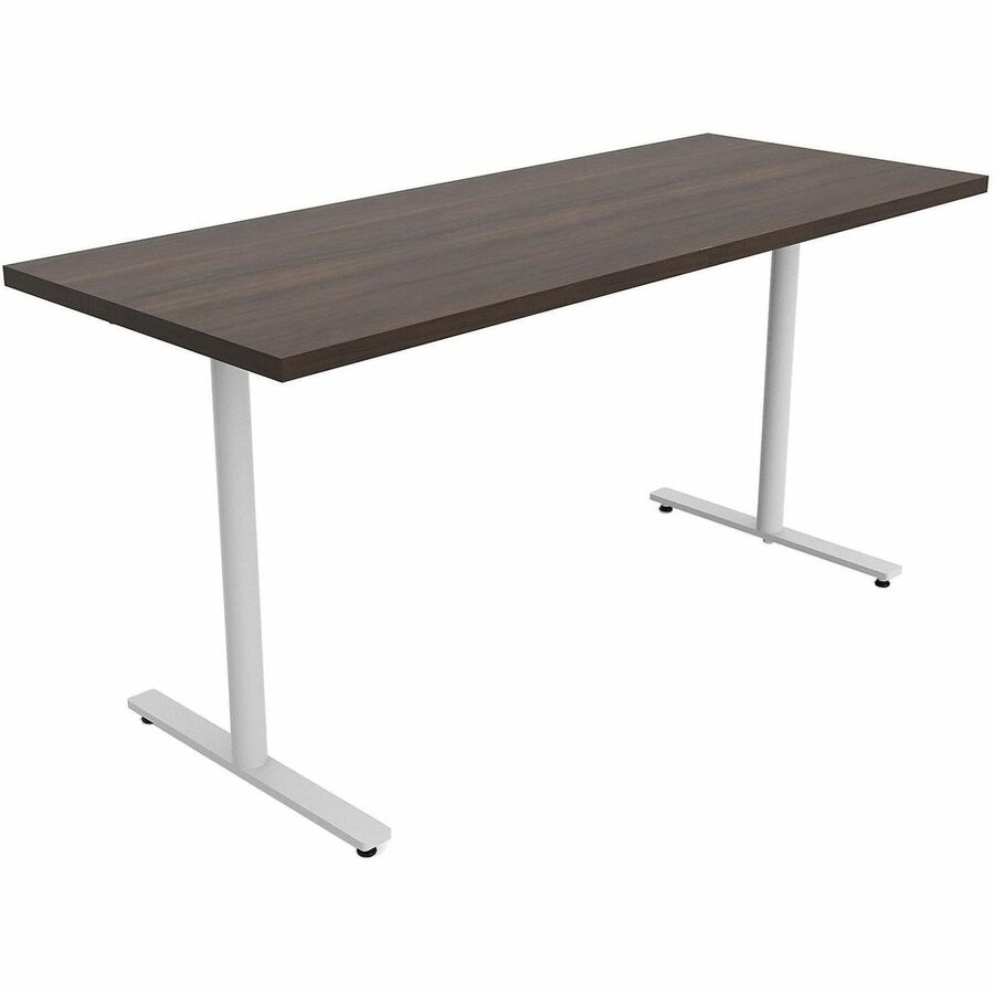 Safco Jurni Multi-Purp. Table w/T-Leg & Glides - Textured T-shaped, Powder Coated Base - Modern Style x 60" Table Top Width x 24" Table Top Depth x 1.10" Table Top Thickness - 29" Height - Multipurpose - Assembly Required - Columbian Walnut - Laminate...