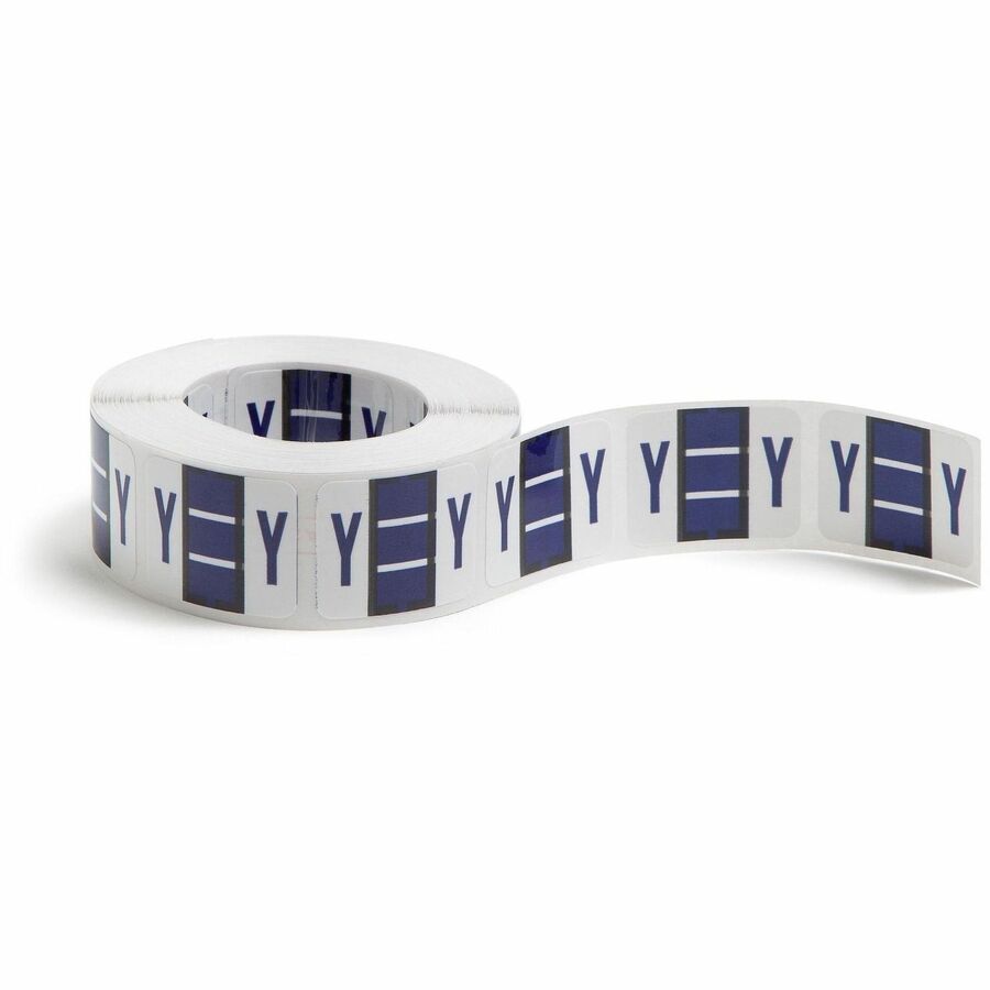 Smead BCCR Bar-Style Color-Coded Labels - Y - x 1 1/4" Width x 1" Length - Violet - Laminated - 1 Roll