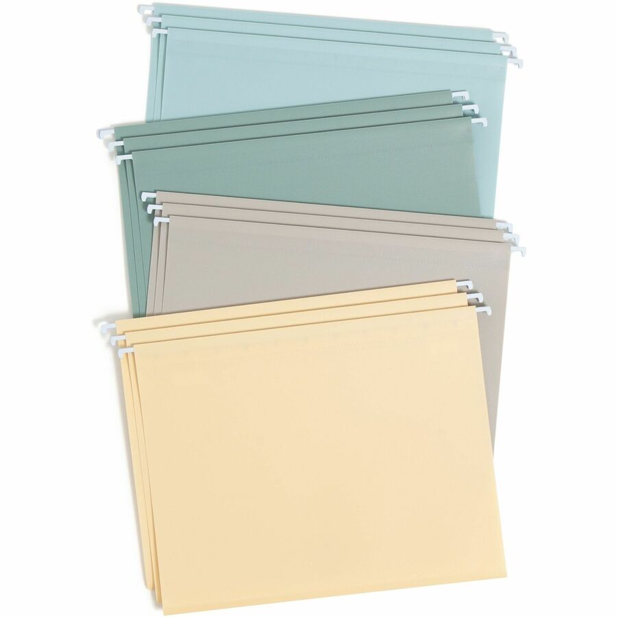Smead 1/5 Tab Cut Letter Hanging Folder - 8 1/2" x 11" - 100 Sheets Capacity - 1/2" Expansion - Assorted Tab Position - Poly, Plastic, Metal - Assorted - Durable, Tear Resistant, Water Resistant, Tab, Coated Rod Tip - 12 / Pack