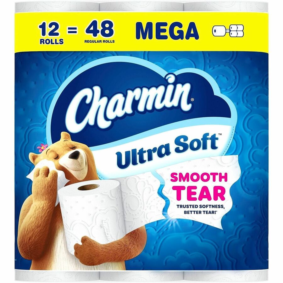 Charmin Ultra Soft Toilet Paper - 2 Ply - Mega - Blue - Paper - 208 / Pack