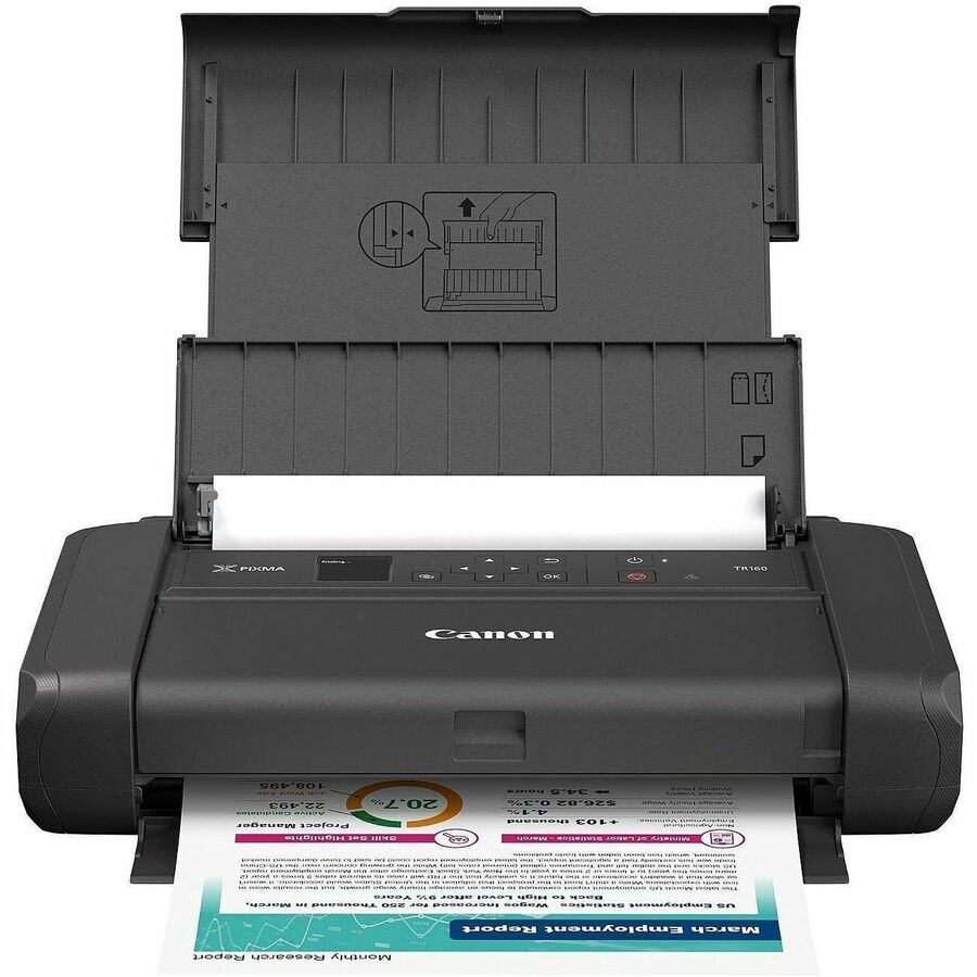 Canon PIXMA TR160 Portable Wired/Wireless Inkjet Printer - Color - 4800 x 1200 dpi Print - 50 Sheets Input - Wireless LAN - Apple AirPrint, Canon PRINT App, Mopria Print Service, Wi-Fi Direct, PIXMA Cloud Link, Canon Print Service Plug-in, Canon Creati...