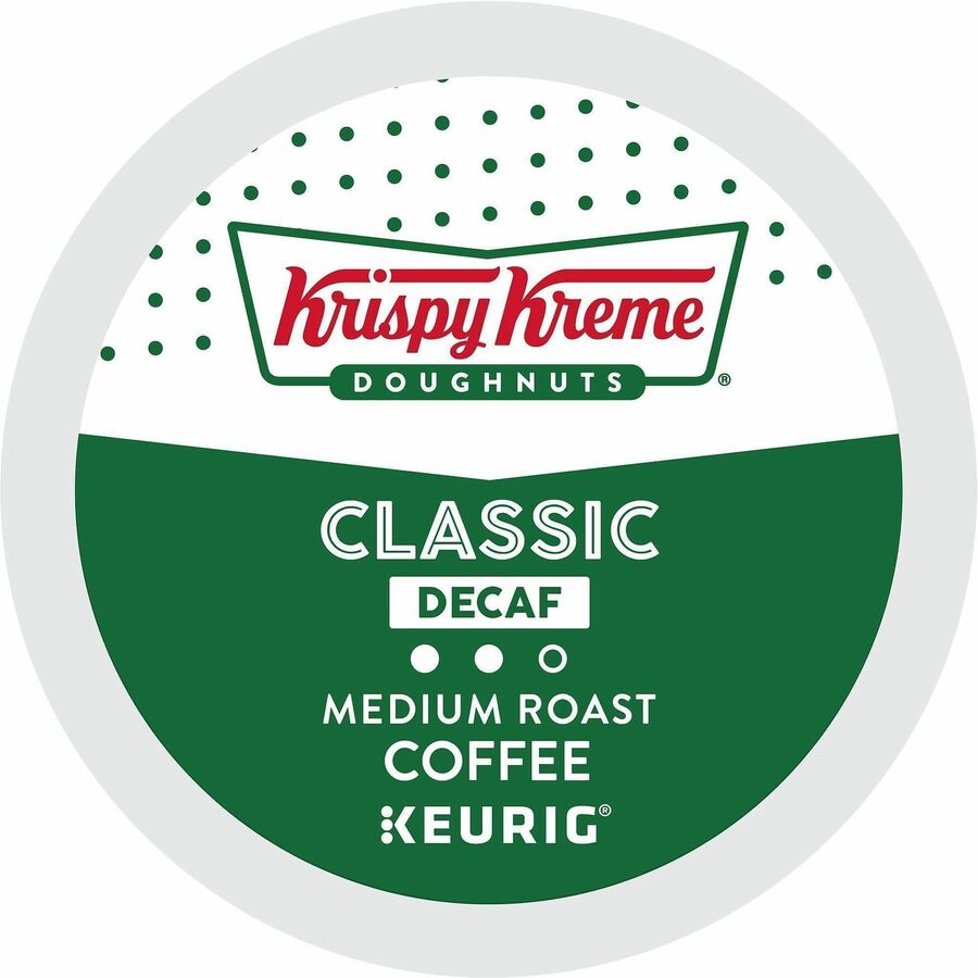 Krispy Kreme Doughnuts&reg, K-Cup, Pod Classic Decaf Coffee - Compatible with Keurig Brewer - Medium - 24 K-Cup - K-Cup, Pod - Classic - Decaffeinated - 4 / Carton