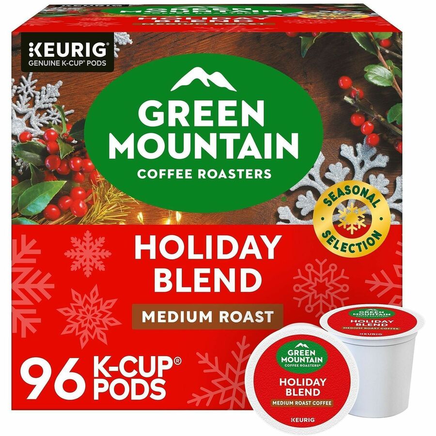 Green Mountain Coffee Roasters&reg, K-Cup, Pod Holiday Blend Coffee - Compatible with Keurig Brewer - Medium - 24 K-Cup - K-Cup, Pod - Holiday Blend - 4 / Carton