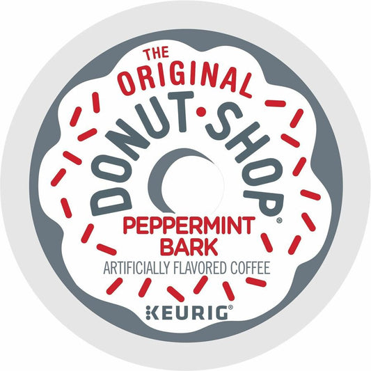 The Original Donut Shop&reg, K-Cup, Pod Green Mountain Peppermint Bark Coffee - Compatible with K-Cup Brewer - Light - 24 K-Cup - K-Cup, Pod - Peppermint Bark - 4 / Carton