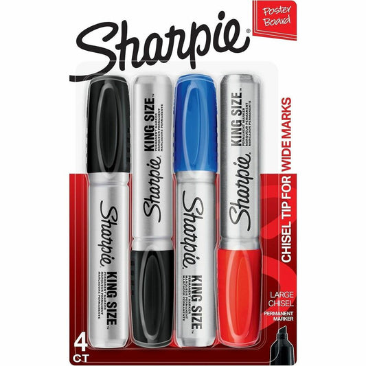 Sharpie King Size Permanent Markers - Assorted Ink - 4 / Pack