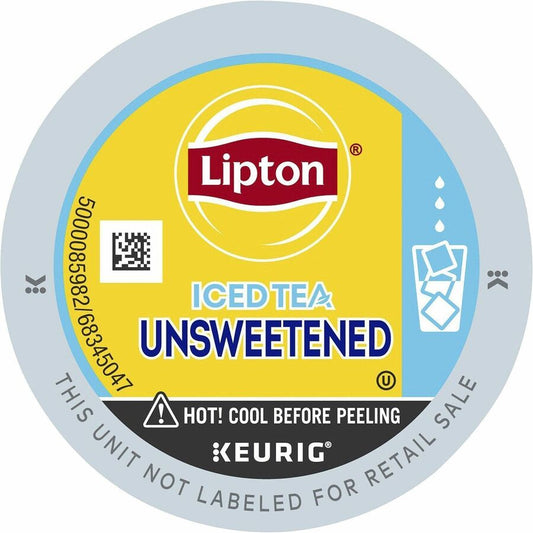 Lipton, Unsweetened Iced Black Tea Black Iced Tea K-Cup, Pod - Compatible with Keurig Brewer - Black Iced Tea - 24 K-Cup - Caffeinated - 4 / Carton