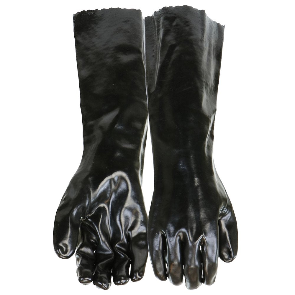 PIP 18" Black Smooth PVC Glove, 12 Pairs/Dozen