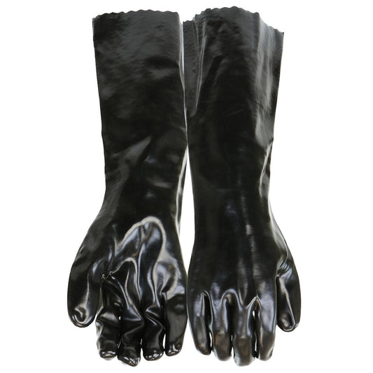 PIP 18" Black Smooth PVC Glove, 12 Pairs/Dozen