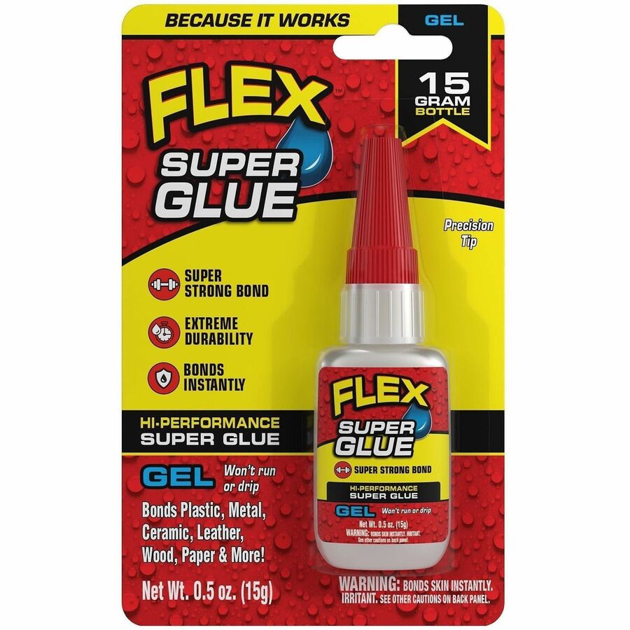 FLEX SEAL High-Performance Super Glue - 0.53 oz - Clear - 8 / Carton