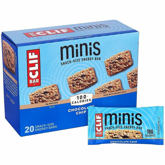 Clif Bar Minis Chocolate Chip - No High Fructose Corn Syrup, No Artificial Flavor - Chocolate Chip - 20/Box - 1 Carton