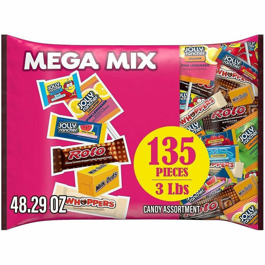 Green Rabbit Hershey's Snack Size Mega Mix - Chocolate, Fruity - 3 lb - 135 Pieces/Bag - 1 Carton