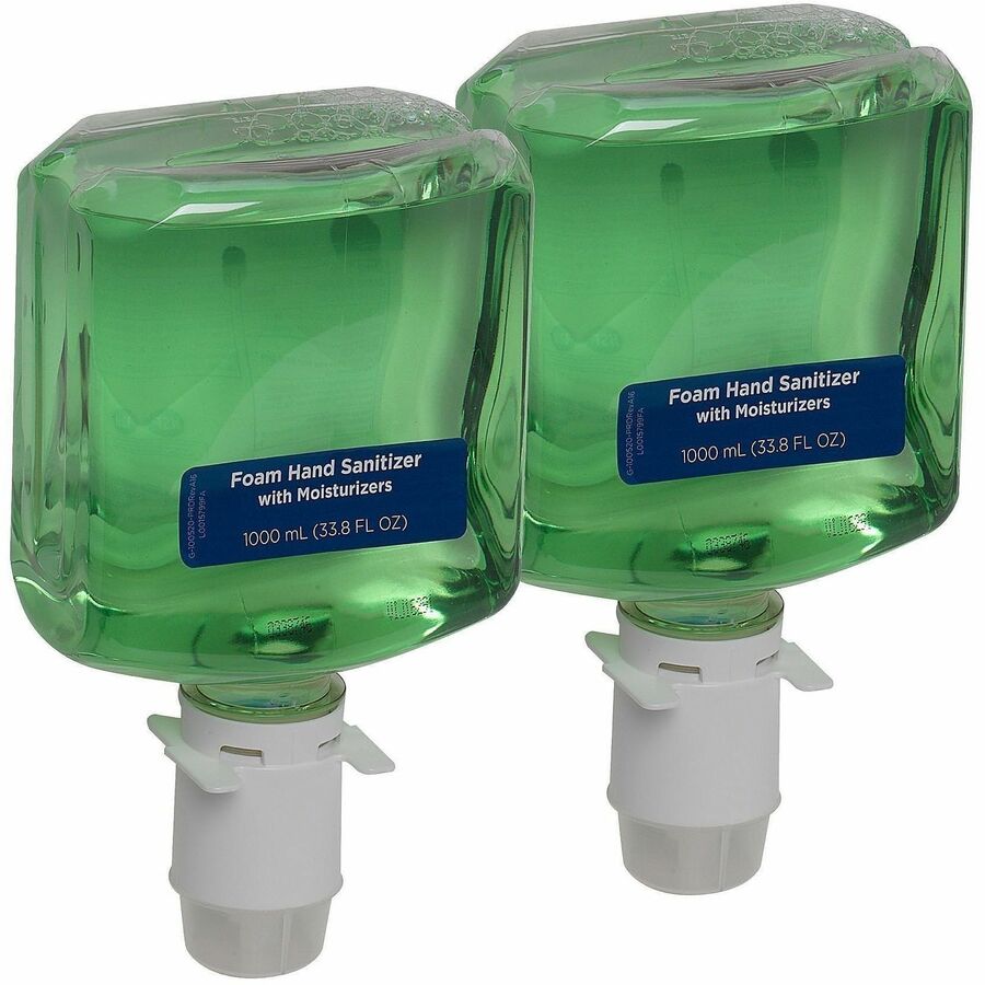 enMotion Hand Sanitizer Foam Refill - Fragrance-free Scent - 1.06 quart - Bottle Dispenser - Kill Germs, Bacteria Remover - Hand, Skin, Food Service - Moisturizing - Green - Quick Drying - 2 / Carton