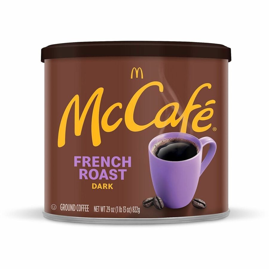 McCafe Ground, Can French Roast Ground Coffee - French/Dark - Ground, Can - French Roast - Kosher - 6 / Carton