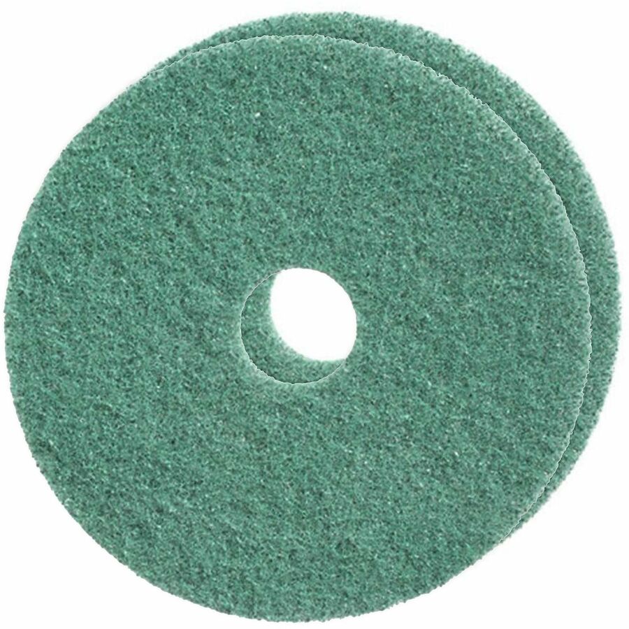 TASKI Twister Diamond Floor Pads - 14" Width x 20" Length - Cleaning, Polishing, Floor - Stone Floor - Green - 2 / Pack