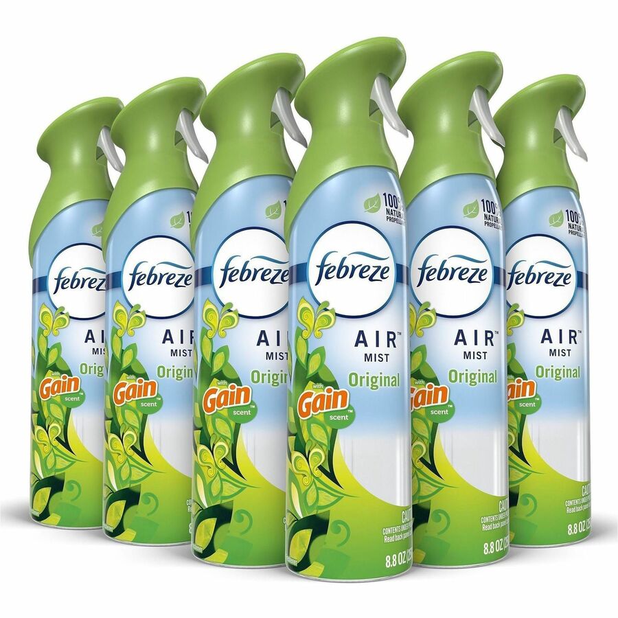 Febreze Air Freshener Spray - Spray - 8.8 fl oz (0.3 quart) - Gain Original - Odor Neutralizer, VOC-free - 6 / Carton
