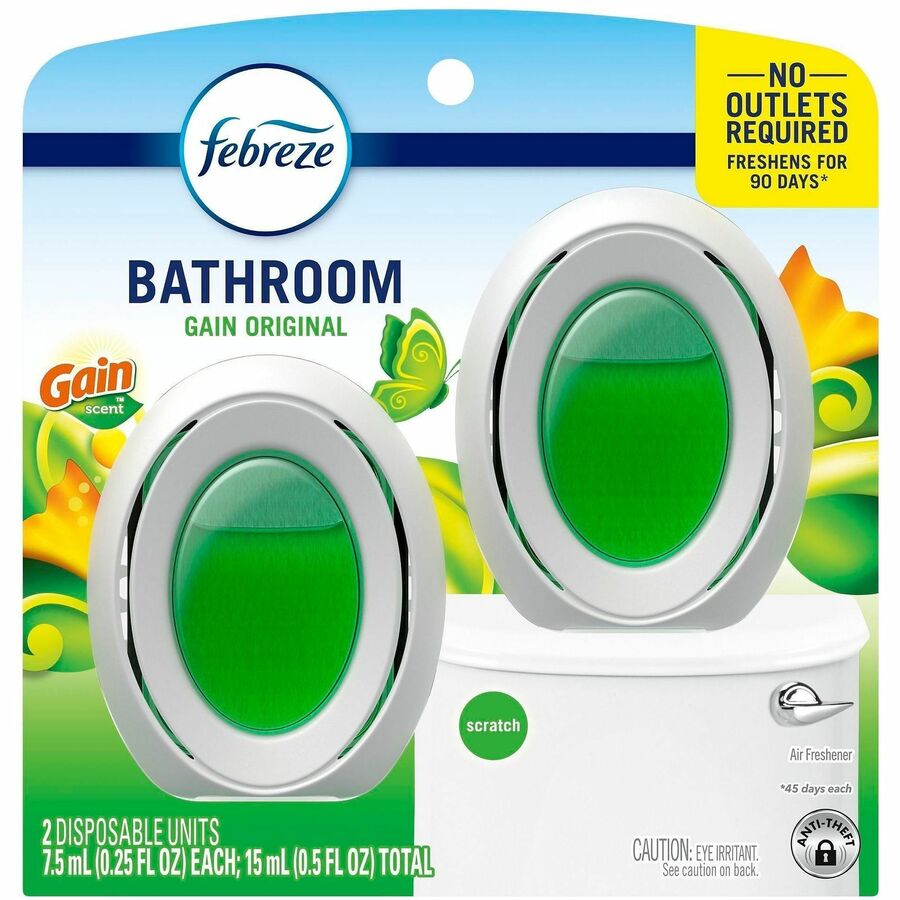 Febreze Small Spaces Disposable Air Fresheners - 0.3 fl oz (0 quart) - Gain Original - 45 Day - Long Lasting, Odor Neutralizer - 2 / Pack