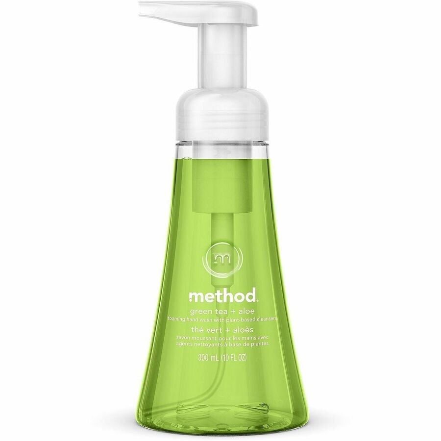 Method Green Tea + Aloe Foaming Hand Wash - Green Tea + Aloe Scent - 10 fl oz - Bottle Dispenser - Hand - Green - Cruelty-free, Paraben-free, Phthalate-free - 6 / Carton