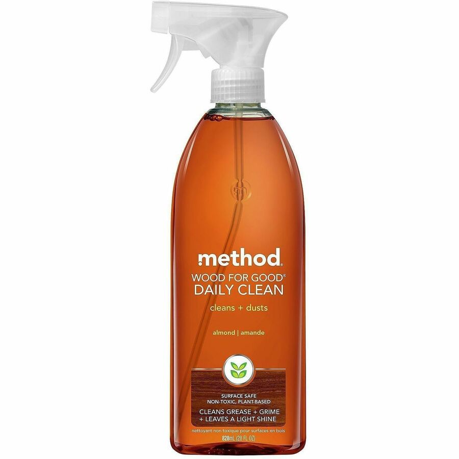 Method Daily Wood Cleaner - For Multi Surface - Spray - 28 fl oz (0.9 quart) - Almond Scent - Recommended For: Grease Remover, Grime Remover, Dust Remover, Dirt Remover - Cruelty-free - Clear - 1 Each